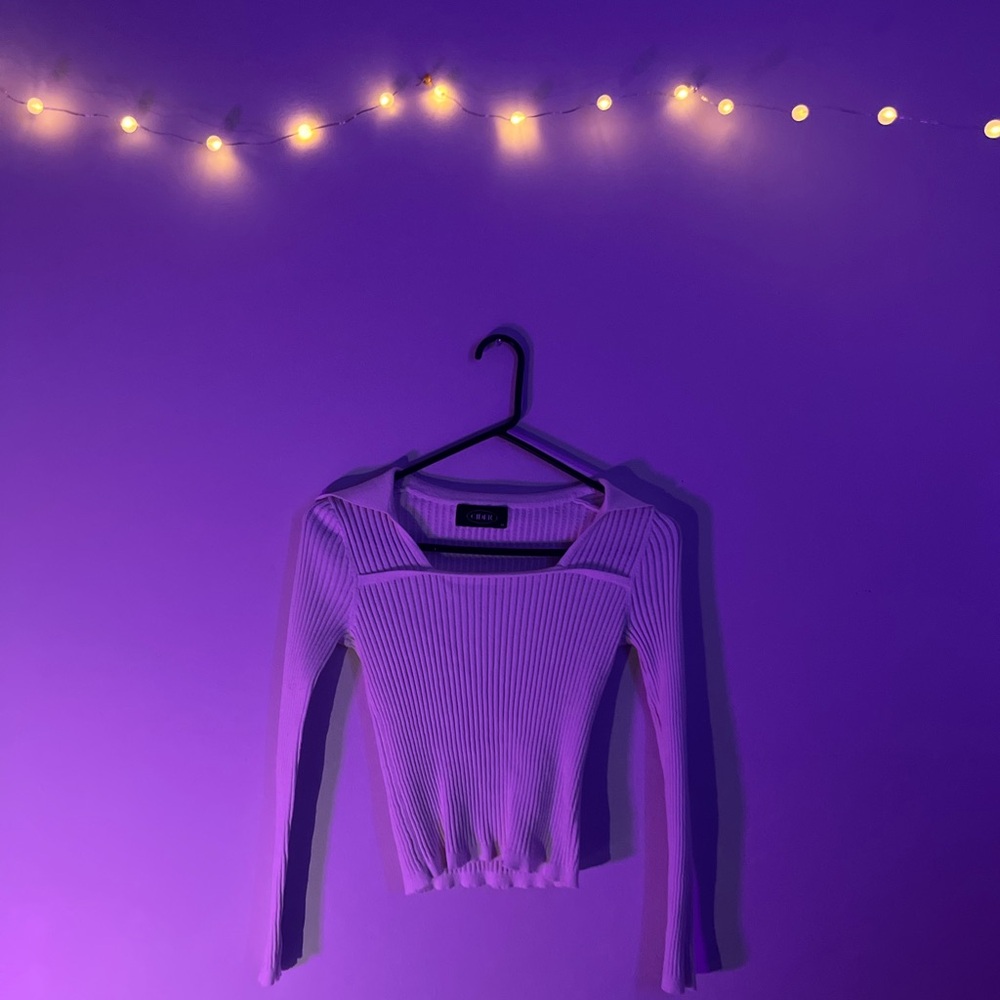 Women's Ribbed Knit Top - Purple